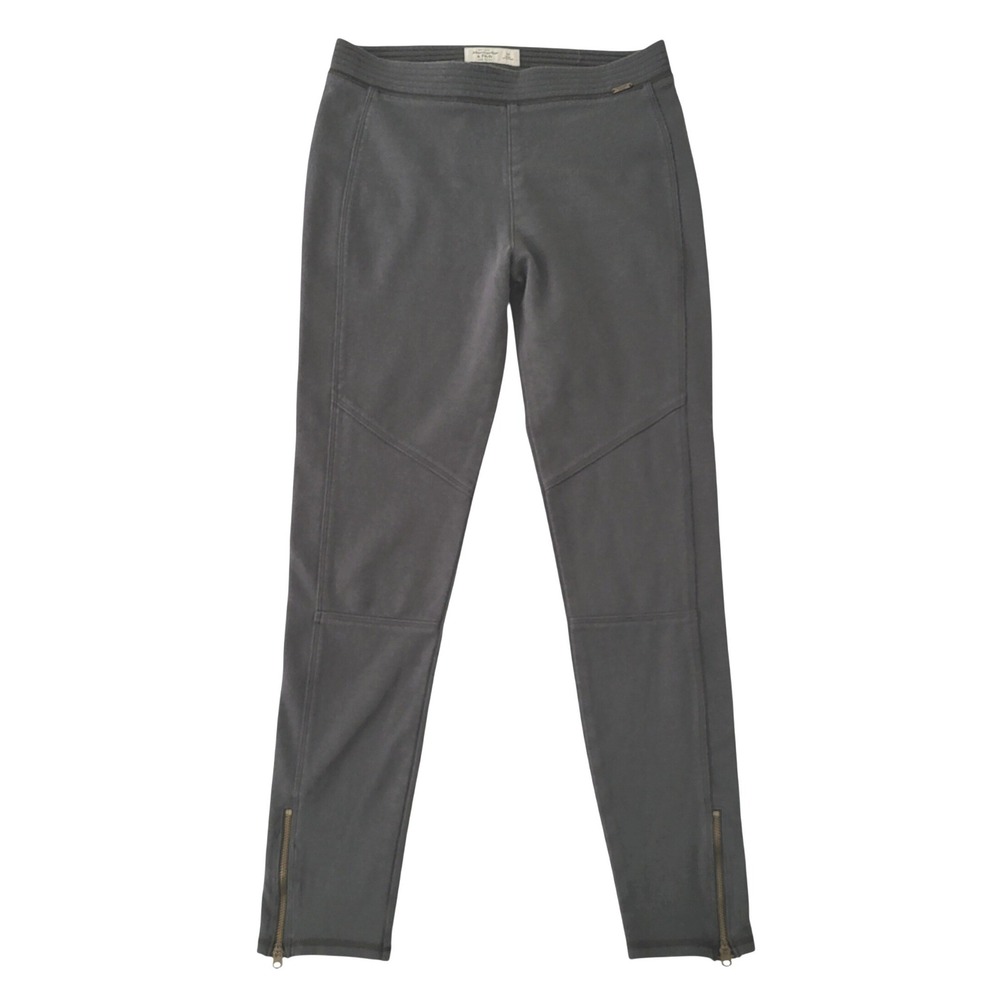 Abercrombie & Fitch Gray Leggings Size M Cotton Zip Ankle Pull On Pants Comfort